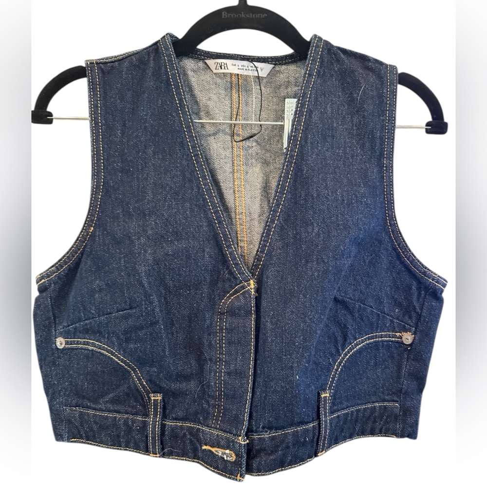 Zara Denim Sleeveless Vest